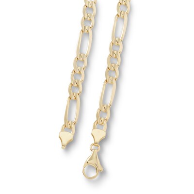 Gauge Solid Figaro Chain Necklace in 10K Gold