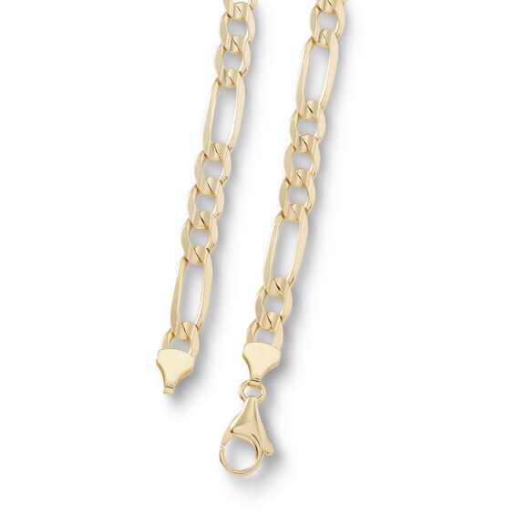 Gauge Solid Figaro Chain Necklace in 10K Gold