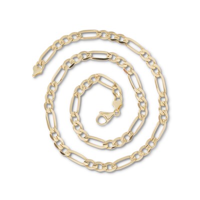 Gauge Solid Figaro Chain Necklace in 10K Gold