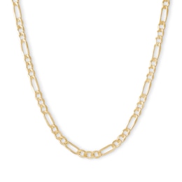 100 Gauge Solid Figaro Chain Necklace in 10K Gold - 20&quot;