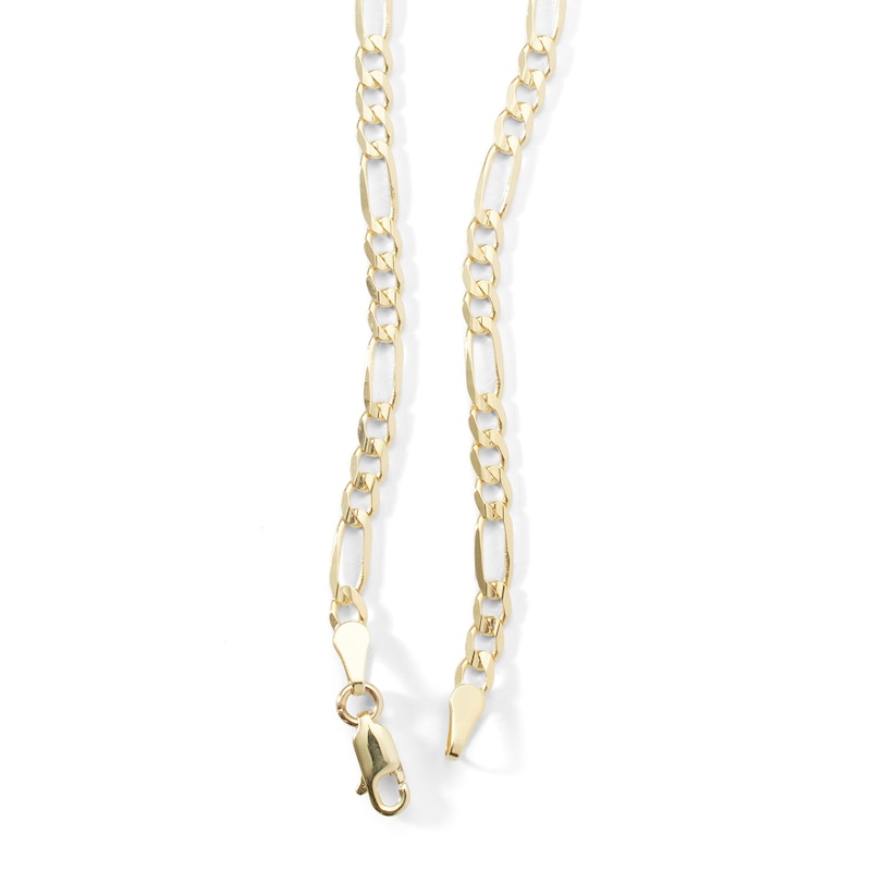 100 Gauge Solid Figaro Chain Bracelet in 10K Gold - 8"