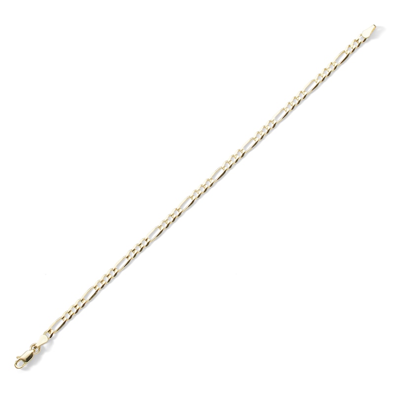 100 Gauge Solid Figaro Chain Bracelet in 10K Gold - 8"