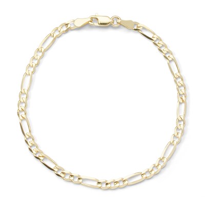 100 Gauge Solid Figaro Chain Bracelet in 10K Gold - 8"