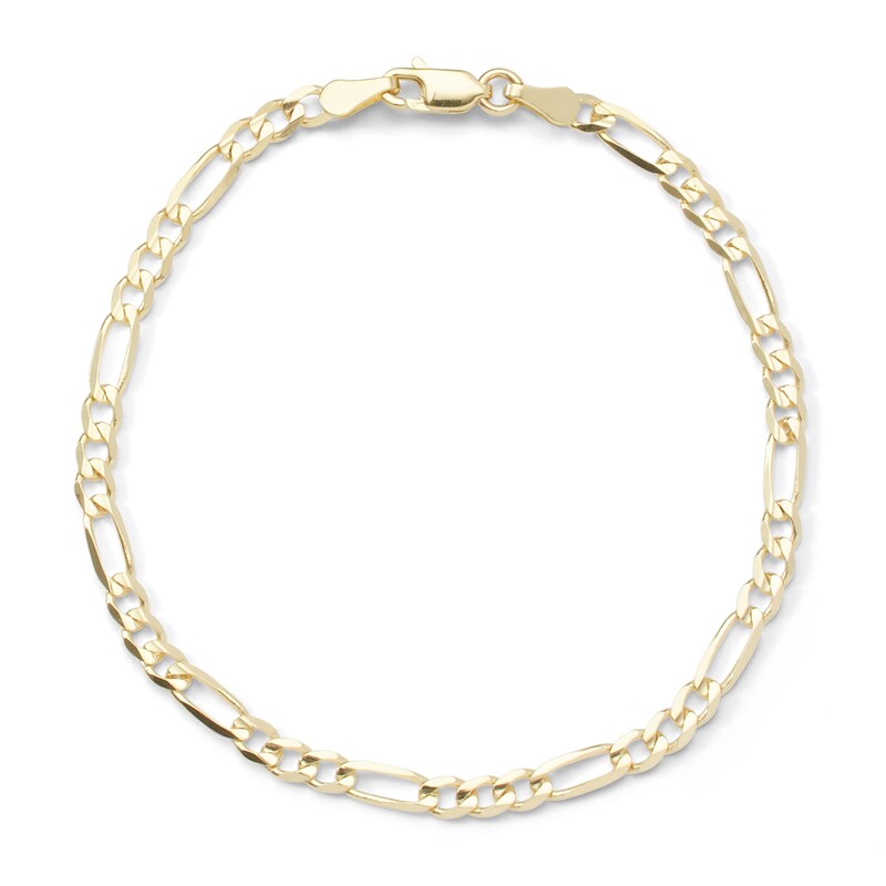 Main Image 4 of 100 Gauge Solid Figaro Chain Bracelet in 10K Gold - 8"