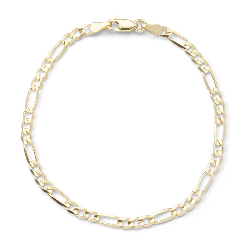 100 Gauge Solid Figaro Chain Bracelet in 10K Gold - 8"