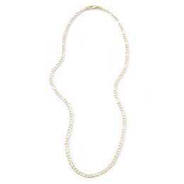 080 Gauge Solid Figaro Chain Necklace in 10K Gold - 18&quot;