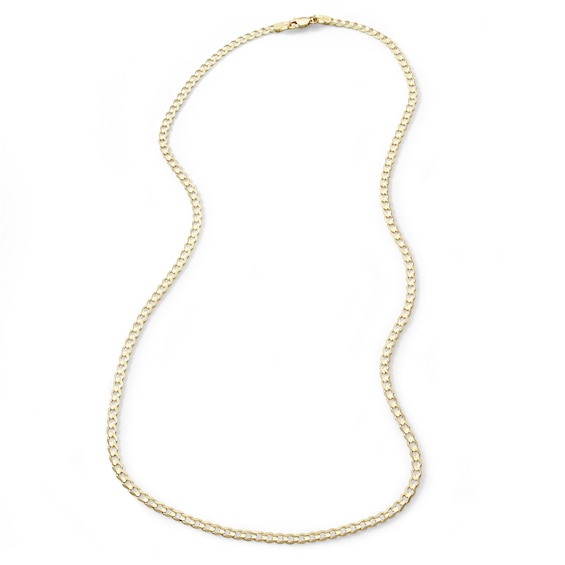 Gauge Solid Curb Chain Necklace in 10K Gold