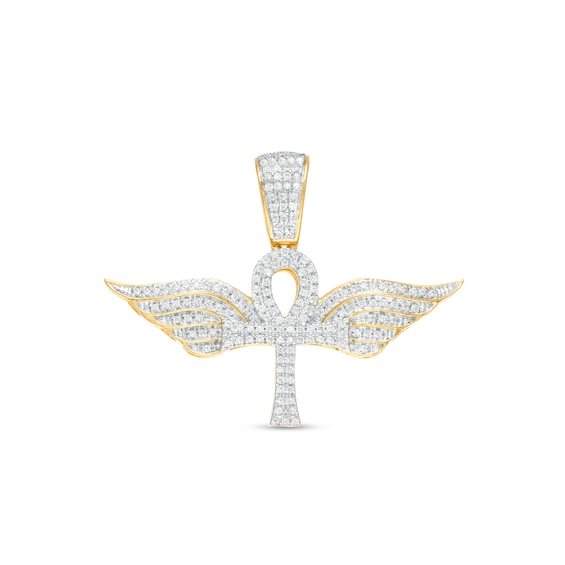 1/4 CT. T.W. Diamond Ankh with Wings Charm in 10K Gold
