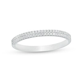 1/8 CT. T.W. Diamond Double Row Band in Sterling Silver
