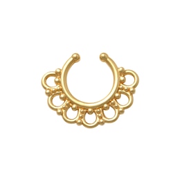 012 Gauge 9.5mm Scalloped and Beaded Horseshoe in 10K Gold