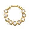 Thumbnail Image 0 of 10K Gold CZ Milgrain Hoop - 16G 3/8"
