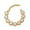 Thumbnail Image 1 of 10K Gold CZ Milgrain Hoop - 16G 3/8"