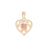 Thumbnail Image 0 of 18mm Diamond-Cut Heart with Flower Charm in 10K Solid Two-Tone Gold