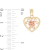 Thumbnail Image 1 of 18mm Diamond-Cut Heart with Flower Charm in 10K Solid Two-Tone Gold