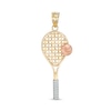 Thumbnail Image 0 of Tennis Racquet Charm in 10K Solid Tri-Tone Gold