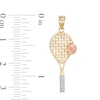 Thumbnail Image 1 of Tennis Racquet Charm in 10K Solid Tri-Tone Gold
