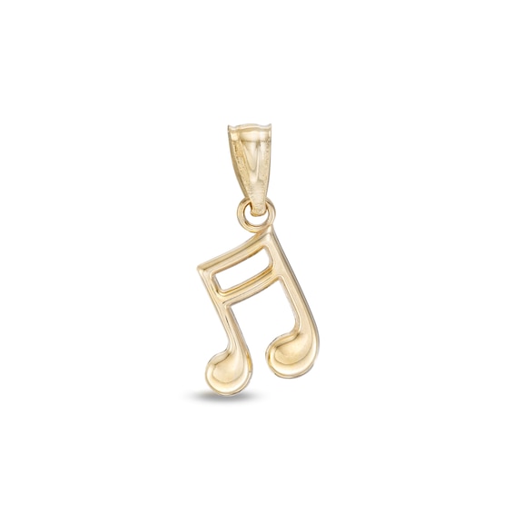 18mm Music Note Charm in 10K Solid Gold