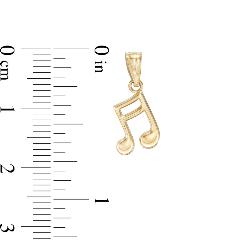 18mm Music Note Charm in 10K Solid Gold