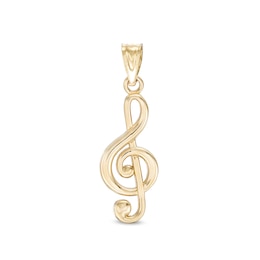 23mm Treble Clef Charm in 10K Solid Gold