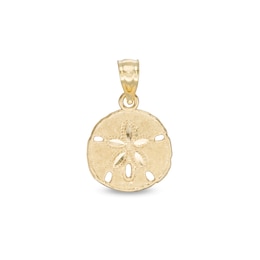 20mm Textured Sand Dollar Charm in 10K Solid Gold
