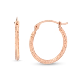 14.3mm Twist Tube Hoop Earrings in 10K Rose Gold