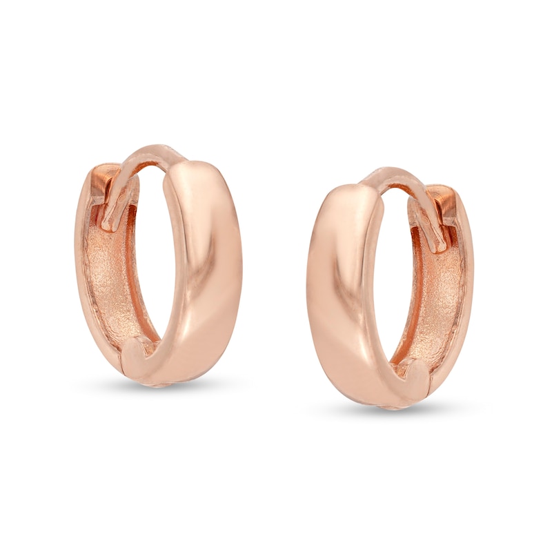 9mm Huggie Hoop Earrings in 10K Rose Gold