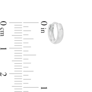 9mm Huggie Hoop Earrings in 10K White Gold