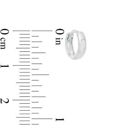 9mm Huggie Hoop Earrings in 10K White Gold