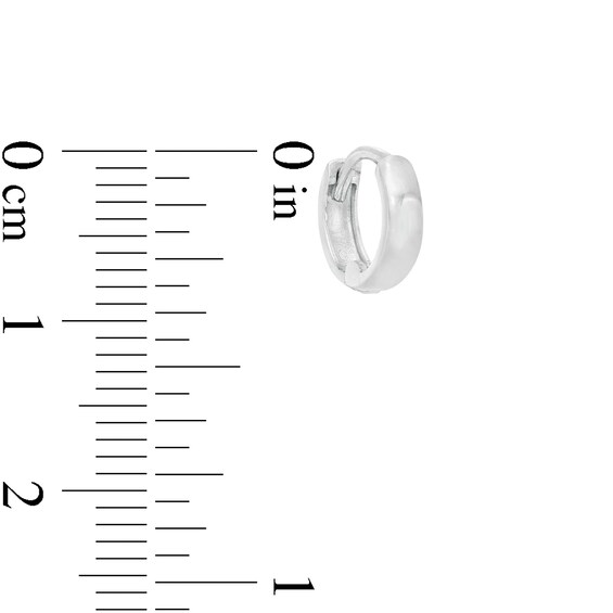 9mm Huggie Hoop Earrings in 10K White Gold