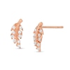 Thumbnail Image 0 of Cubic Zirconia Leaf Stud Earrings in 10K Rose Gold