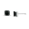 Thumbnail Image 0 of 5mm Princess-Cut Black Cubic Zirconia Solitaire Stud Earrings in 14K White Gold