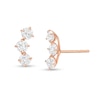 Thumbnail Image 0 of 3mm Cubic Zirconia Trio Curve Stud Earrings in 10K Rose Gold