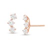 Thumbnail Image 0 of 3mm Cubic Zirconia Trio Curve Stud Earrings in 10K Rose Gold