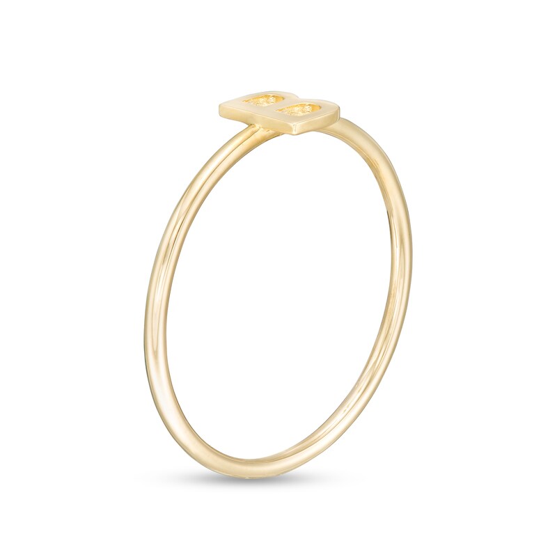 "B" Initial Ring in 10K Gold Casting Solid - Size 7