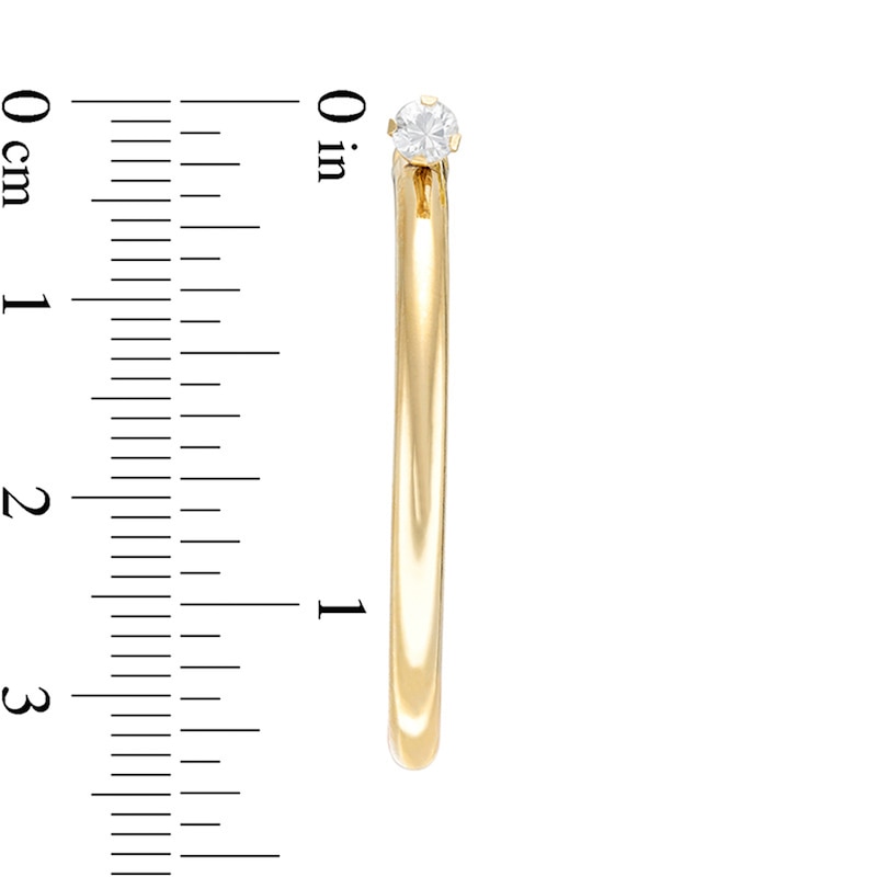 Main Image 2 of 10K Tube Hollow Gold CZ Polished Hoops