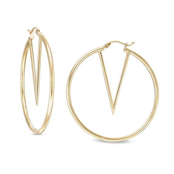 45mm Tube Hoop Earrings in 10K Gold