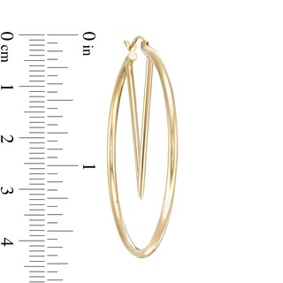 45mm Tube Hoop Earrings in 10K Gold