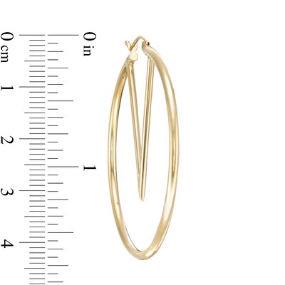 45mm Tube Hoop Earrings in 10K Gold