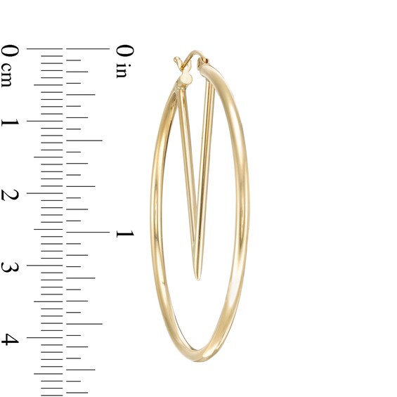 45mm Tube Hoop Earrings in 10K Gold