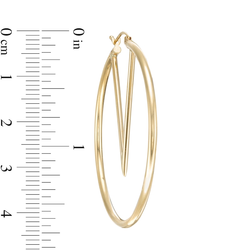 45mm Tube Hoop Earrings in 10K Gold