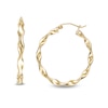 30mm Twist Tube Hoop Earrings in 10K Gold