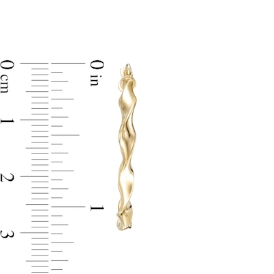 30mm Twist Tube Hoop Earrings in 10K Gold