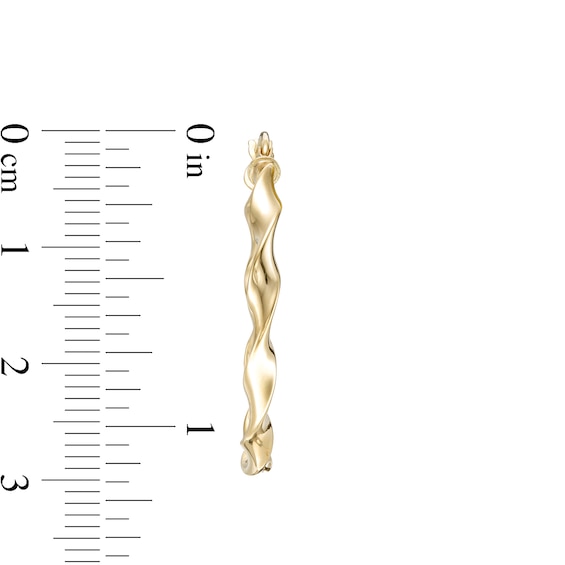 30mm Twist Tube Hoop Earrings in 10K Gold