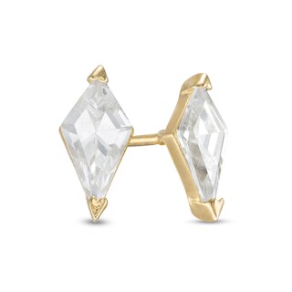Kite Cubic Zirconia Solitaire Stud Earrings in 10K Gold