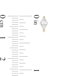 Kite Cubic Zirconia Solitaire Stud Earrings in 10K Gold
