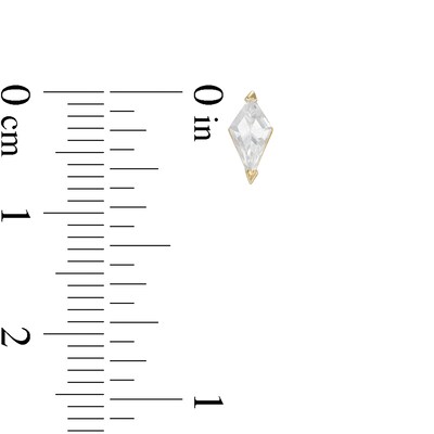 Kite Cubic Zirconia Solitaire Stud Earrings in 10K Gold