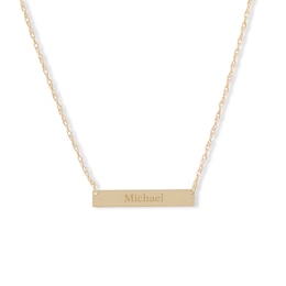 Standard Name Bar Necklace in White or Yellow Gold (1 Line)