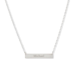 Standard Name Bar Necklace in Sterling Silver (1 Line)