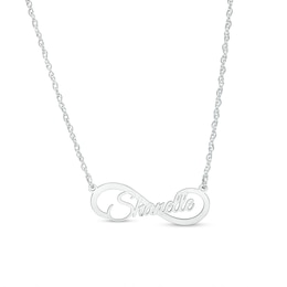 Standard Script Name Infinity Necklace in Sterling Silver (1 Line)