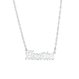 Standard Gothic-Style Name Necklace in Sterling Silver (1 Line)
